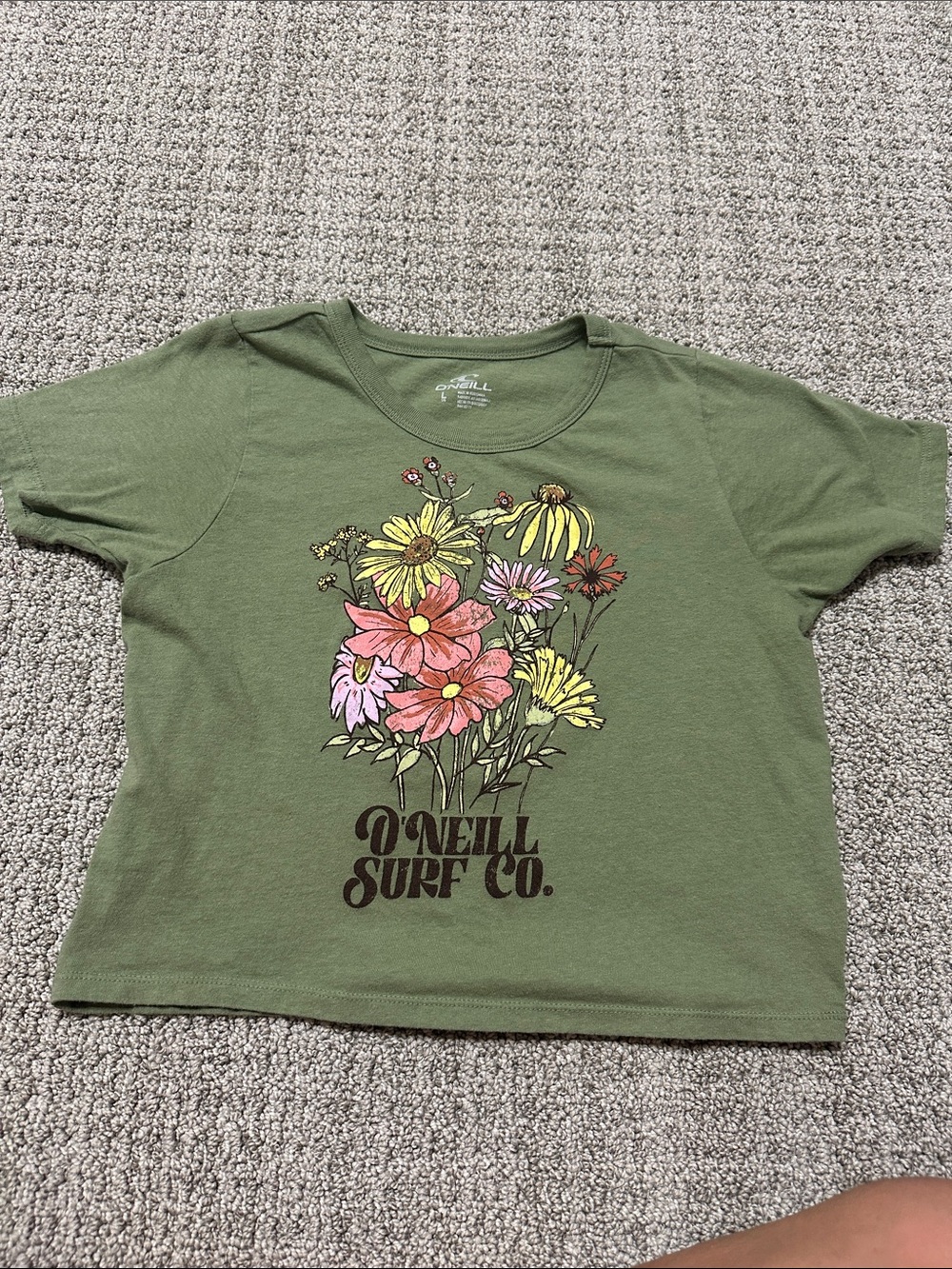 O'Neill Surf Co. Kids Green Floral Graphic Tee